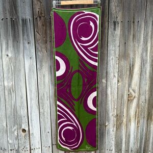 Vera Neumann Vintage Rayon Silk Scarf Mod 70’s Green Purple